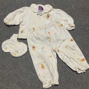 Winnie the Pooh Long Sleeve Pants Set with Sock Booties